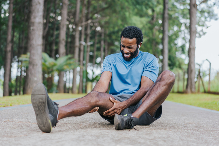 Man in pain during exercise