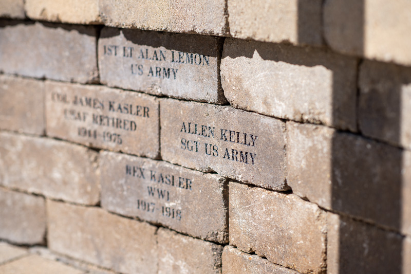 Wall made of customized tribute bricks