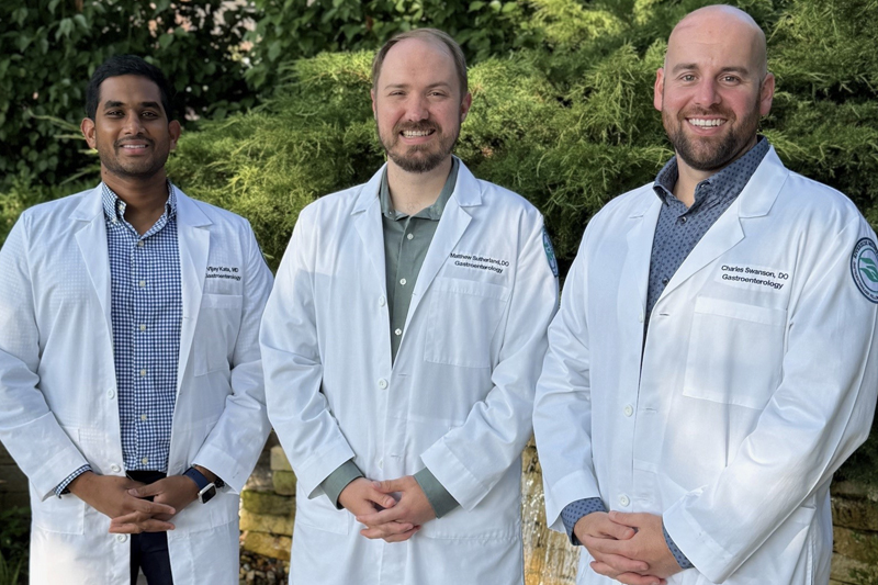 Riverside Gastroenterology Fellows in white lab coats