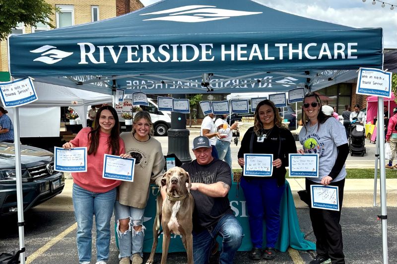 Riverside promotes the Trauma Survivors Network partnership at the Kankakee Farmer's Market