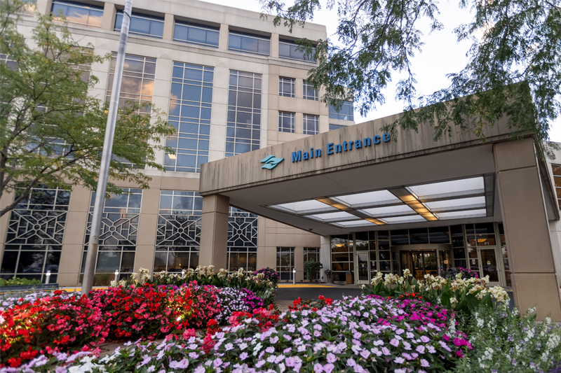 The Pavilion medical office building at 375 N. Wall Street, connected to Riverside Medical Center in Kankakee, Illinois