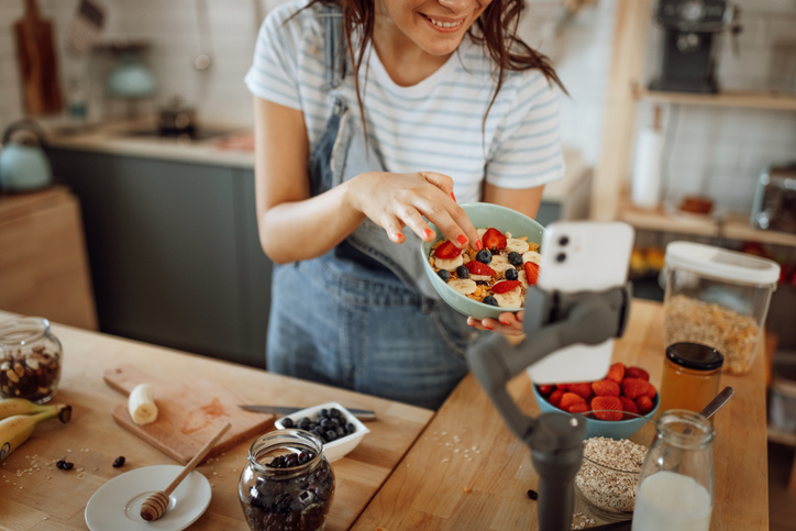 Woman preparing healthy breakfast
