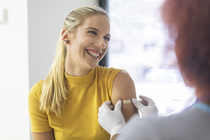 A happy patient that just received the vaccine 