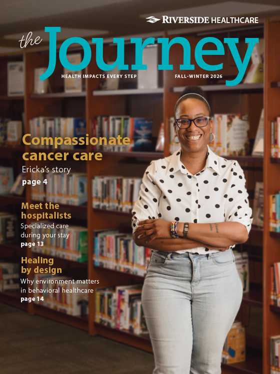 Cover of The Journey, Fall-Winter 2026 issue, featuring Ericka smiling in a library