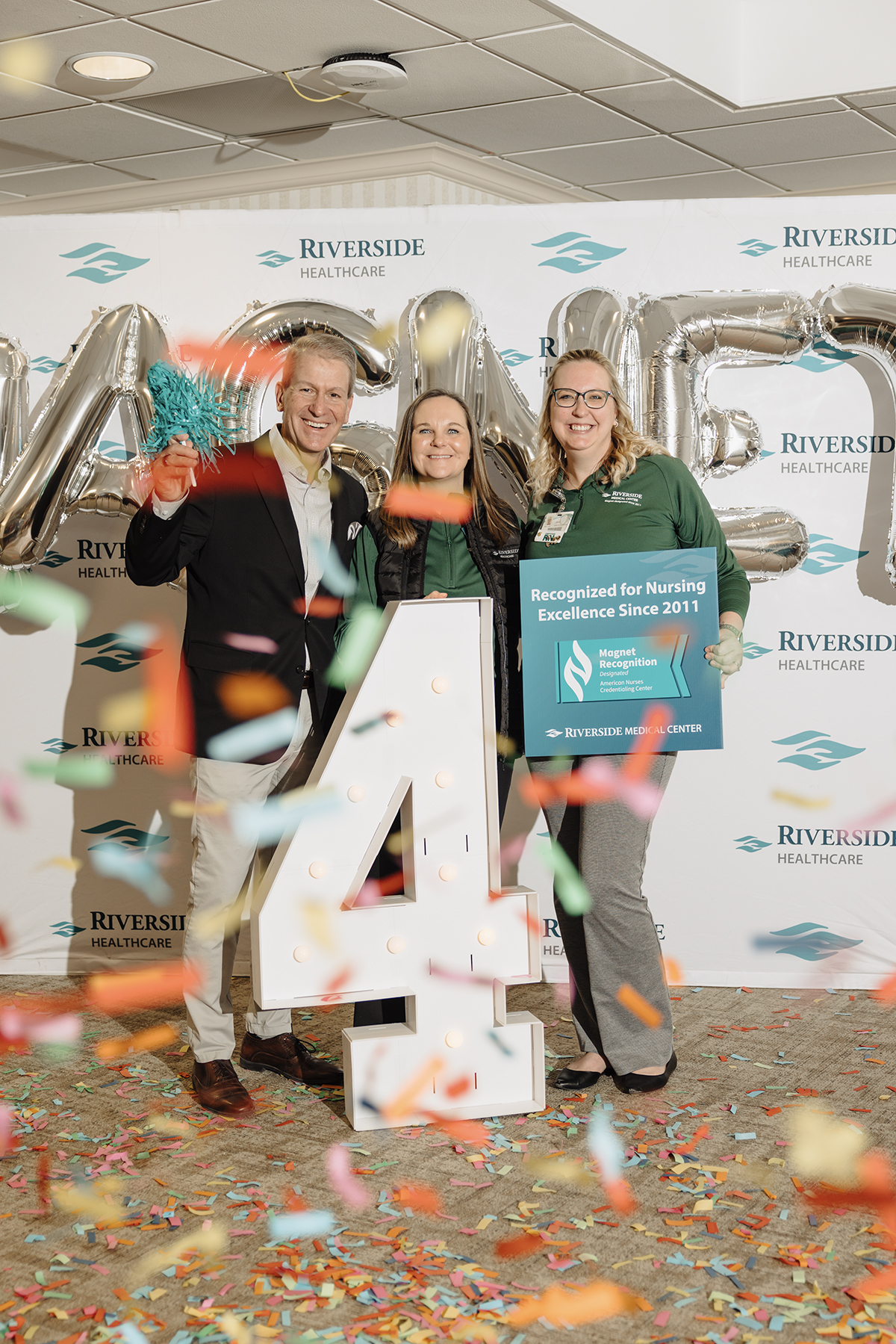 Riverside Healthcare team members celebrating the Magnet designation