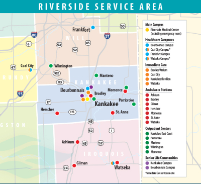 Map of Riverside's Service Area
